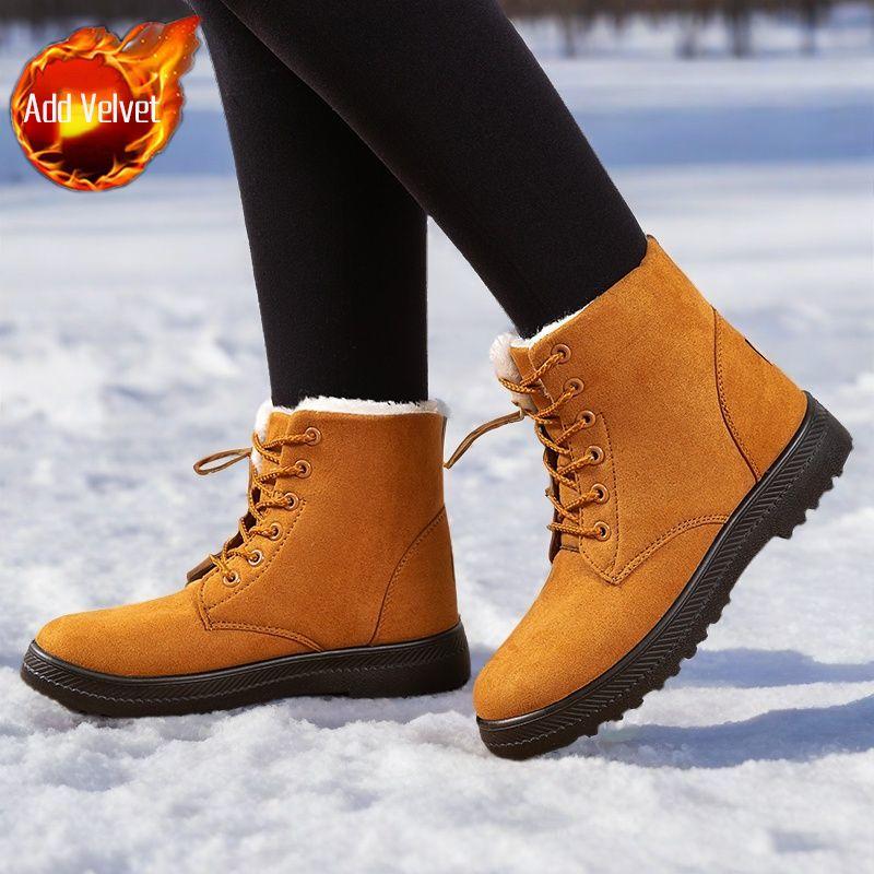 

Теплые зимние ботинки большого размера с круглым носком для женщин, платформа со шнуровкой, женская обувь Y2k, горячая подкладка в наличии, модные ботильоны 2025, распродажа 44