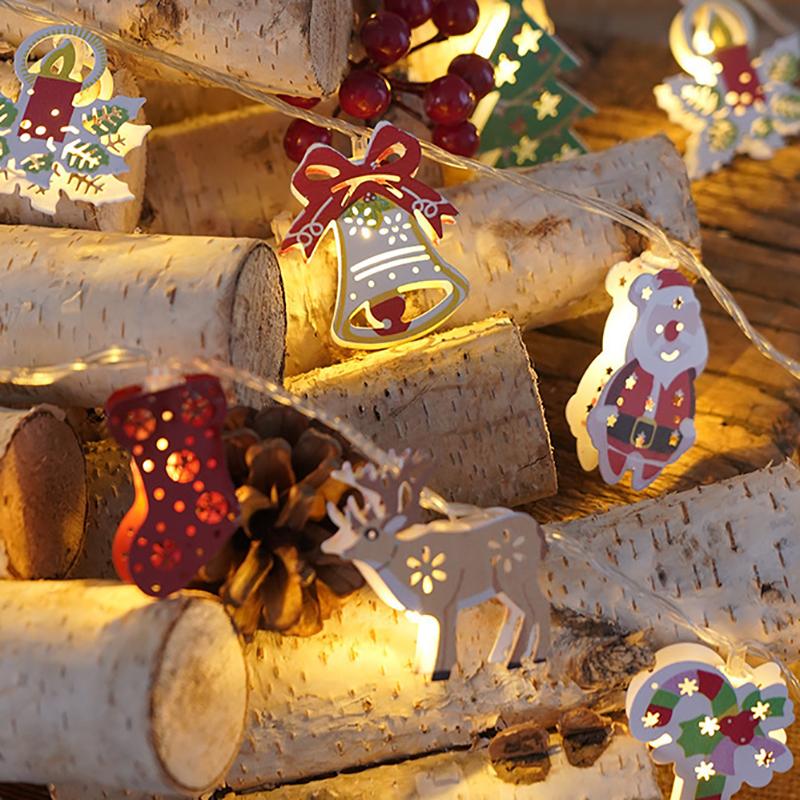 Christmas Deer Snowflake Led String Lights Battery Powered Fairy Lights Xmas Tree Ornament Decoration 2025 Navidad Gift New Year