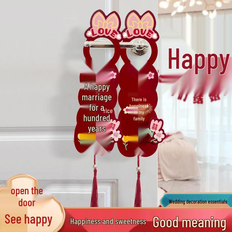 

Double Happiness Wedding Door Handle Ornament for New Home & Living Room Decor