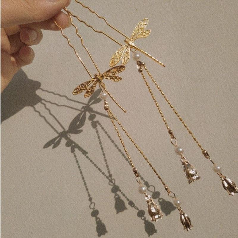 Ancient Style Hanfu Headdress Tassel Hairpin Set - Fairy-Inspired Chinese Costume Hair Accessories for Women