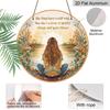 2D Flat, 1pc Round Aluminum Sign | Bohemian Women And Nature Vintage Plaque With Inspirational Quote "She May Have A Wild Soul, But She Loves Easy