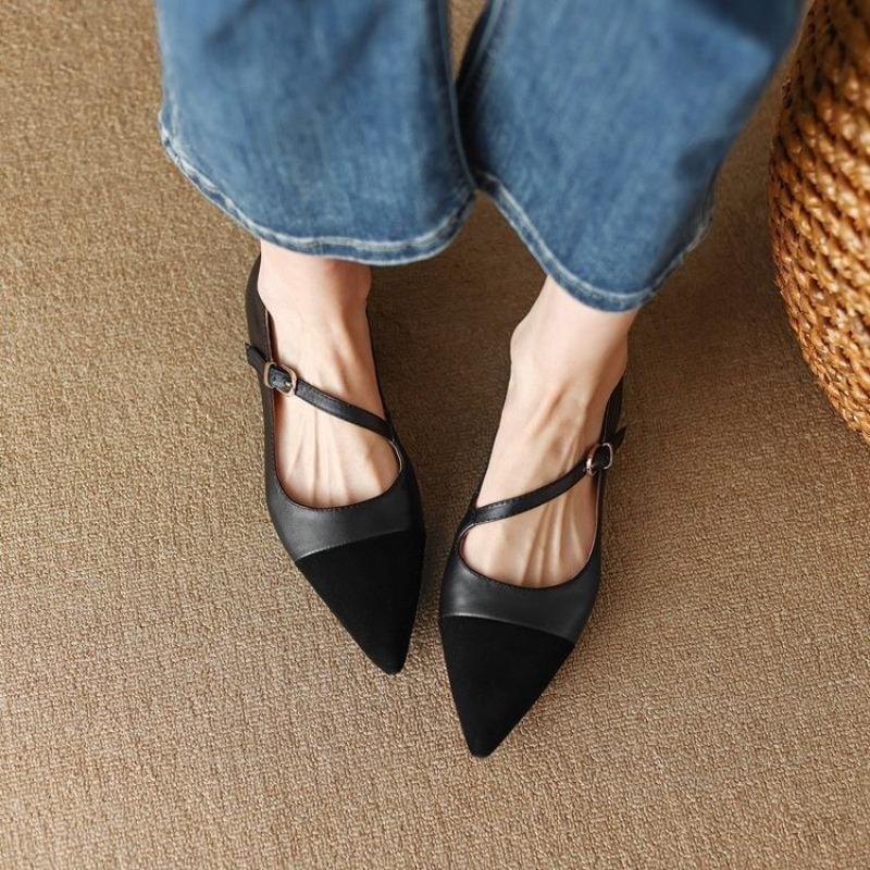 Fashion New Style Fashion Women Flat Women's Pointed Toe Retro Single Shoes Buckle Round Mary Jane Shoes Ballerina Flats Zapatos Mujer