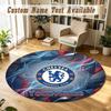 Round Rug Custom NameChelsea FC Pattern Non Slip Carpet Home Floor Decor