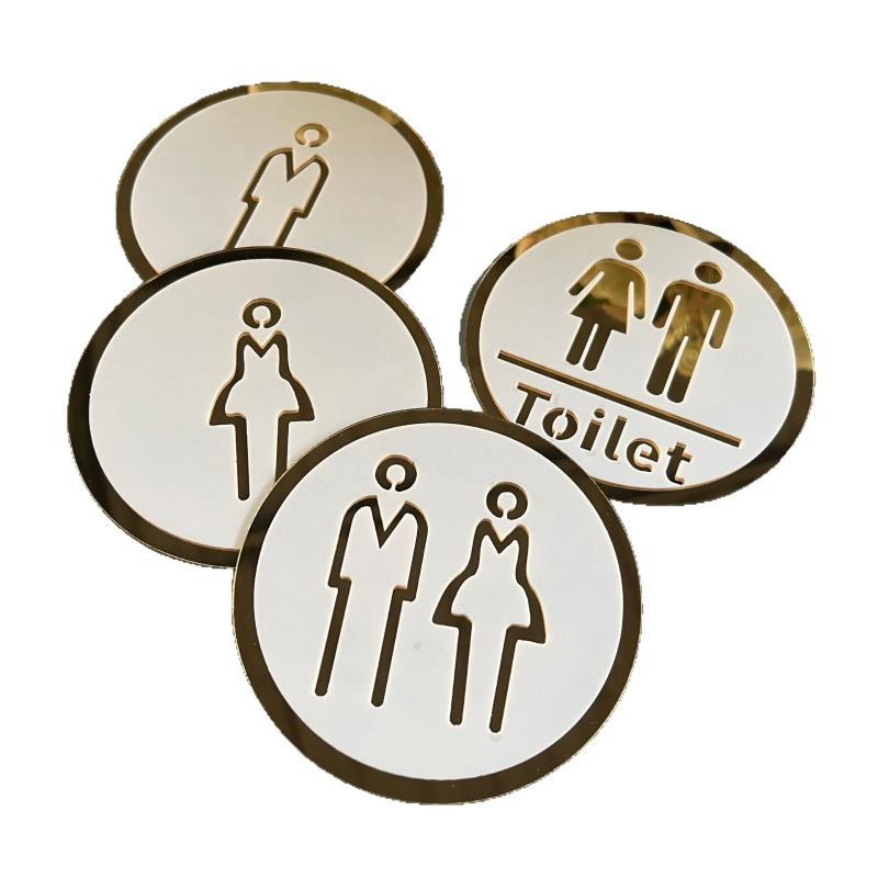 Segnale WC 3D Acrilico Uomo Donna Bagno Adesivo Murale Autoadesivo Decorazione Fai da Te Per Ufficio Attività Commerciale Hotel Caffetteria Porta Pubblica
