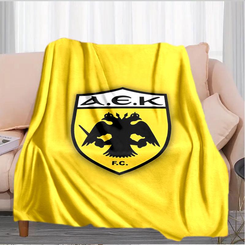 Coperta con Stemma Calcio Aek Adatta per Divani, Letti, Uffici e Campeggio - Regalo Perfetto per Halloween Natale