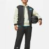 Li Ning Basketball Series Letter Print Fleece Baseball Collar Jacket Men Jackets Dark-Gray AJDU007-5