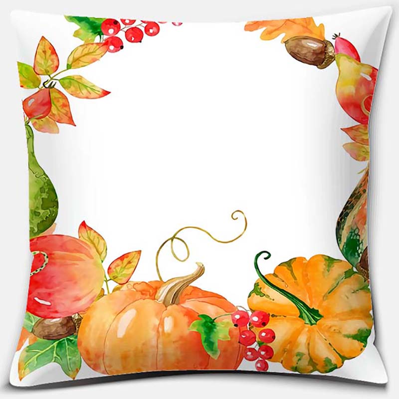 Pumpkin Halloween Thanksgiving Printing Series Pattern Pillowcase Square Pillowcase Home Office Decoration Pillowcase