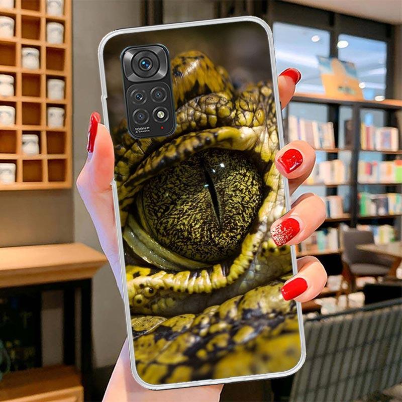 Crocodile Animal Cover Phone Case For Xiaomi Redmi Note 15 14 13 12 11 10 Pro Plus 14S 12S 11S 11T 11E 10S Soft Fundas Shell Red
