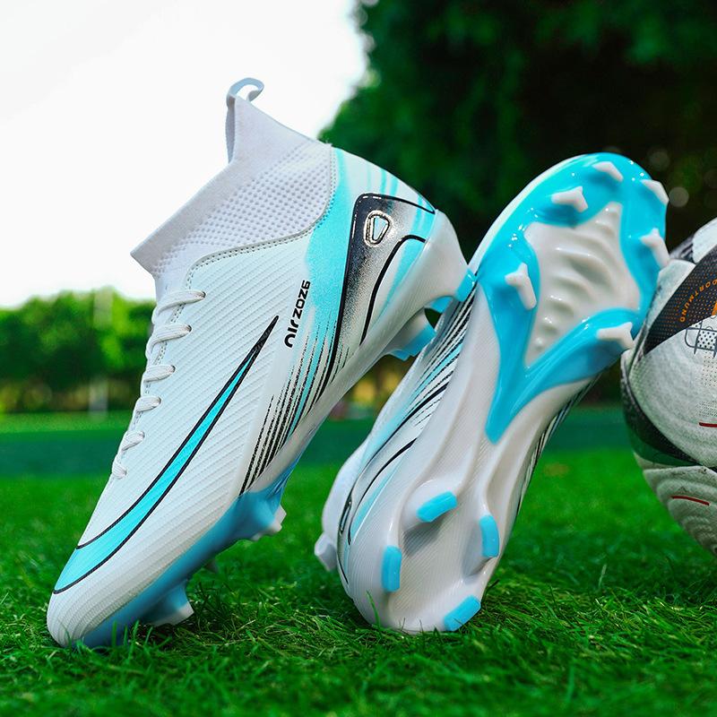 New High-top Football Shoes for Boys and Girls with Broken Nails TF Adult Ag Spikes Competition Artificial Training Shoes