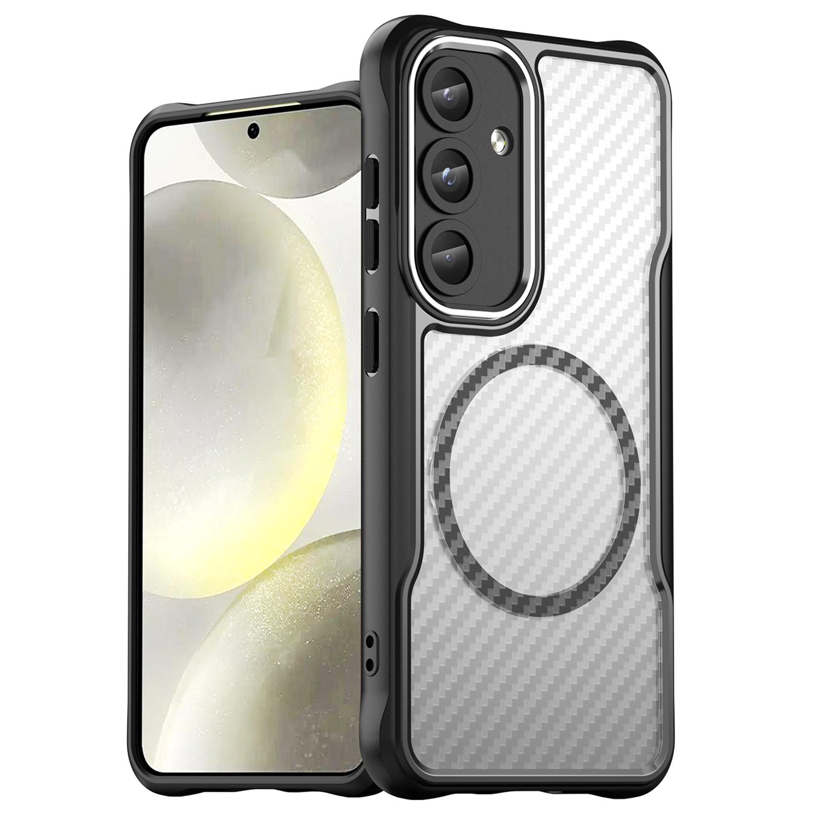 

For Samsung Galaxy S25/S24 Case Compatible with MagSafe TPU+PC Drop-Proof Magnetic Phone Cover Black