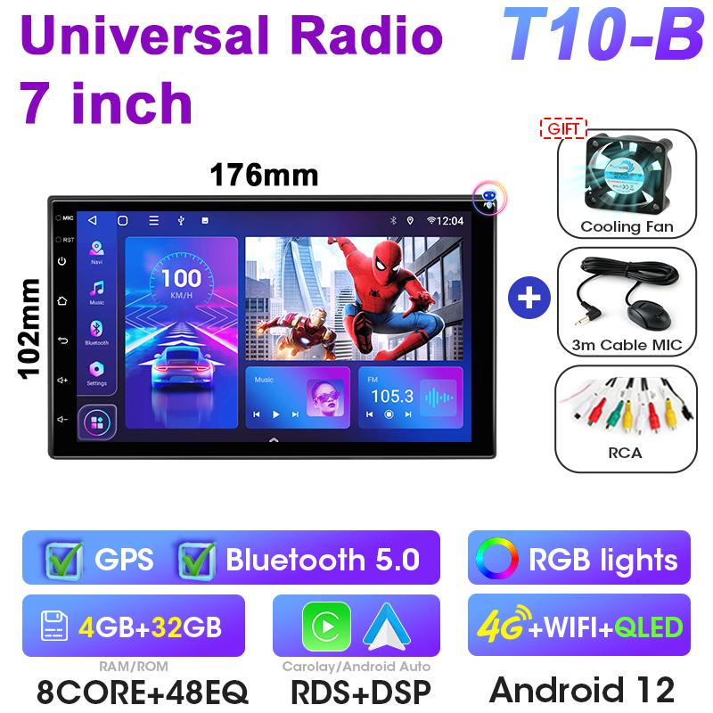 Universal 7 9 Inch Car Radio 2 Din Android 12 Wireless CarPlay Auto Intelligent Systems Smart Autoradio For Nissan Toyota Kia