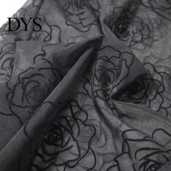 Men Casual Resort Wear Shirt Summer See-through Mesh Rose Pattern Turn-down Collar Short Style Floral Sleeves Single-breasted Mid Length Cardigan
