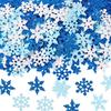 SUNNYCLUE 300Pcs Snowflake Glitter Stickers Christmas Foam Sticker Bulk Blue White Self Adhesive Holiday Xmas Snowflakes Decorations Decals Stickers