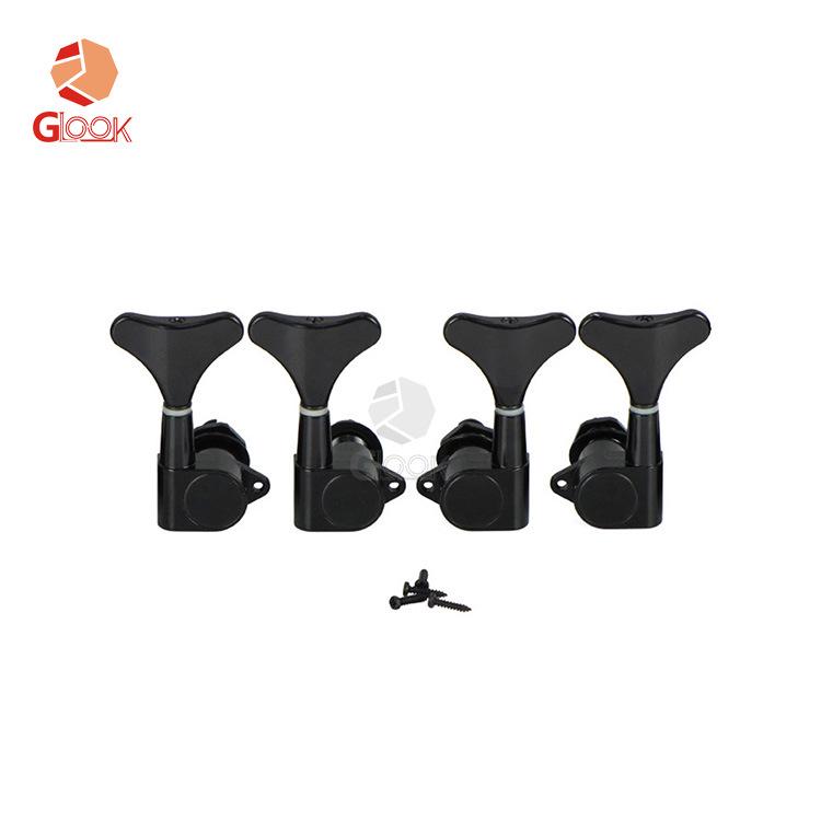 Fully Enclosed Electric Bass String Tuners with String Pegs and Machine Heads