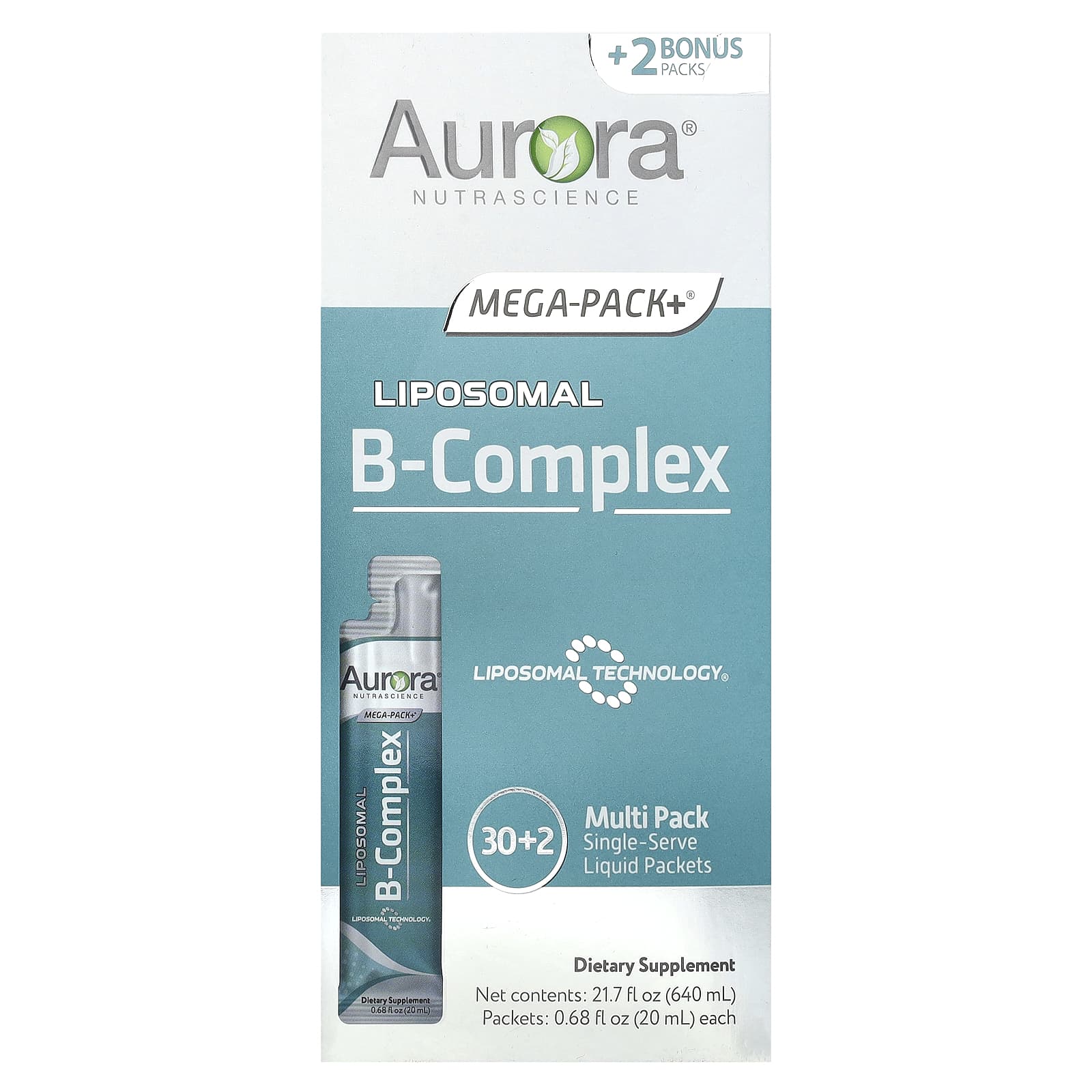 

Liposomal B Complex, 32 Pack, 20 mL (0.68 Fl Oz) Each