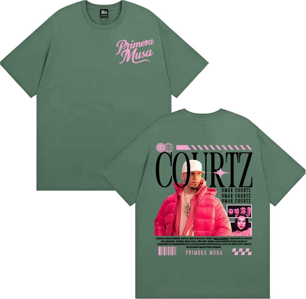 

Rapper Omar Courtz Primera Musa Tour Tshirt Men Women Clothing Hip Hop Vintage Tee Shirt Casual High Quality Cotton Tshirt Tops 4XL
