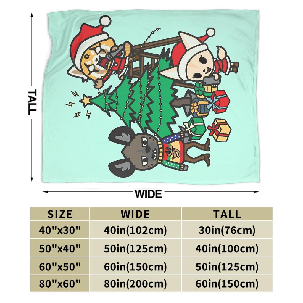 Aggretsuko Soft Warm Blanket Kids Adult Plush Throw Blanket Fluffy Bedroom Flannel Bedspread Sofa Bed Cover