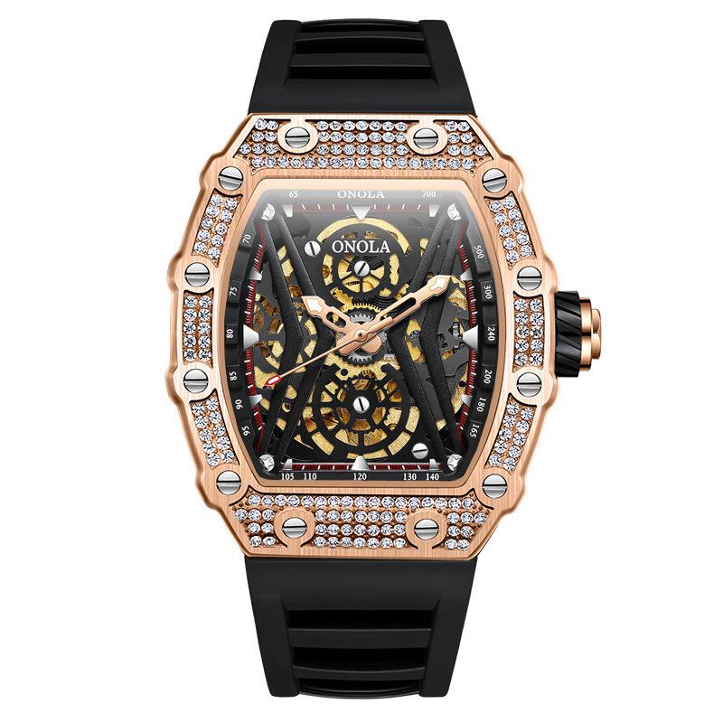 ONOLA ON3828D Fashion Sports Fully Automatic Mechanical Watch Men's Silicone Strap Waterproof Watch