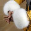 Frauen Kunstpelz Plüsch Manschette Hand Armwärmer flauschig weiche Handgelenk Band Handschuhe Winter
