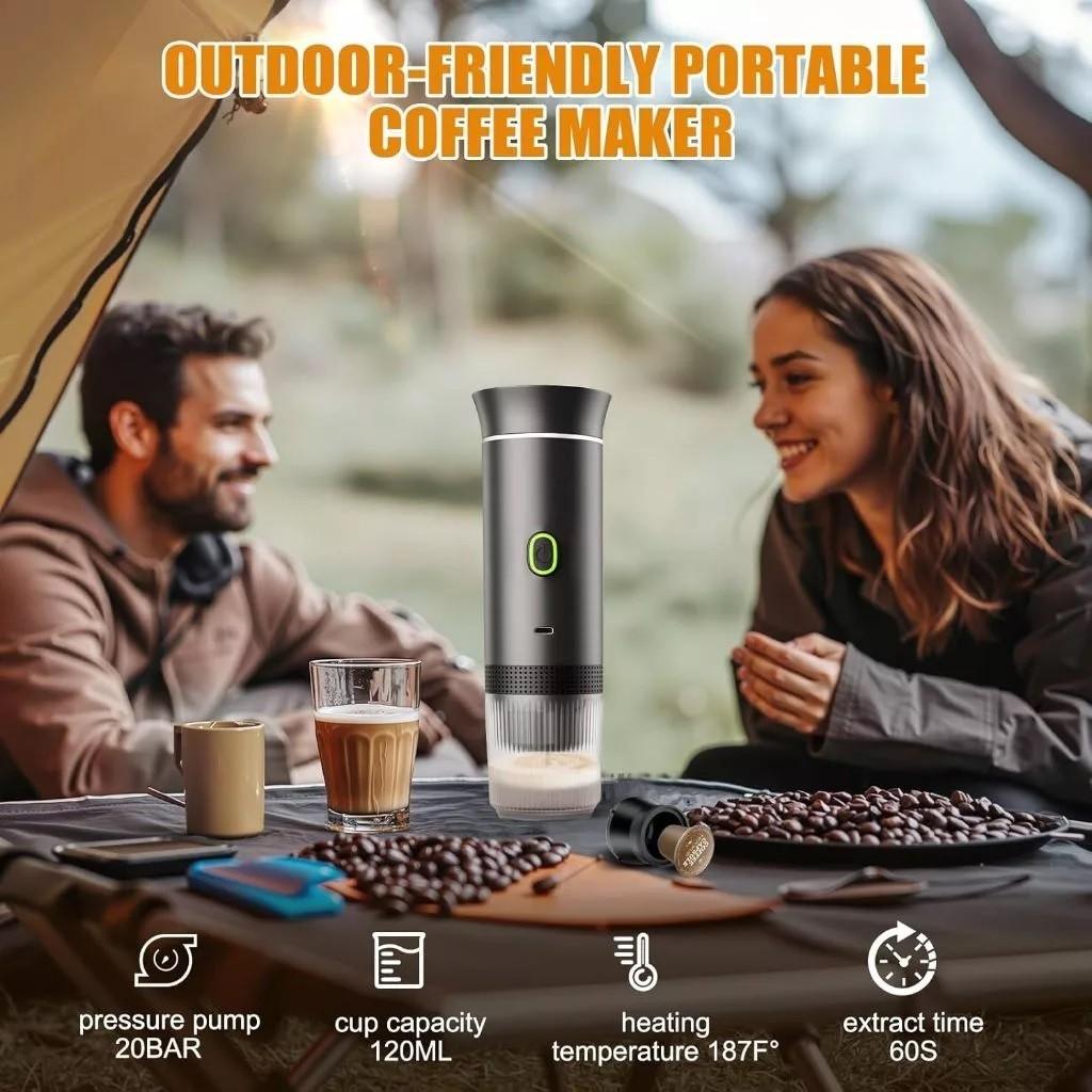 Portable 3 In 1 Espresso Maker Electric Travel Coffee Machine Office Travel Camping Coffee Powder & Coffee Capsul Coffee Maker