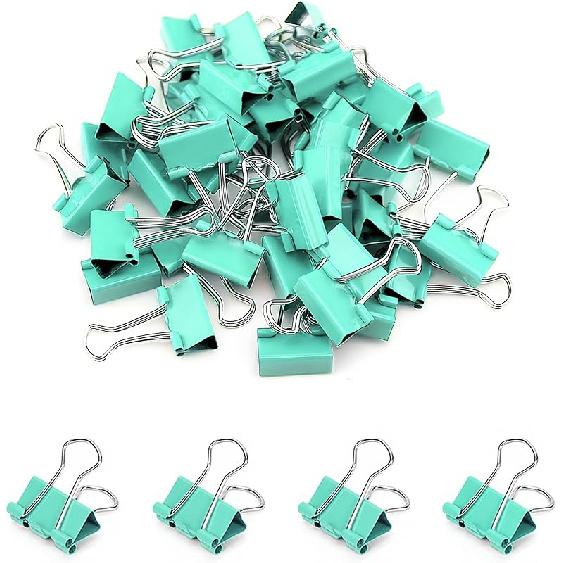 50 Pack Small White Binder Clips 3/4 Inch (19 Mm), Colored Little Paper Clamps, Tiny Mini Paper Clips for Office Home School Business 0.75"