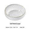 Japanese Style Gold Rim Hammered Glass Salad Bowl