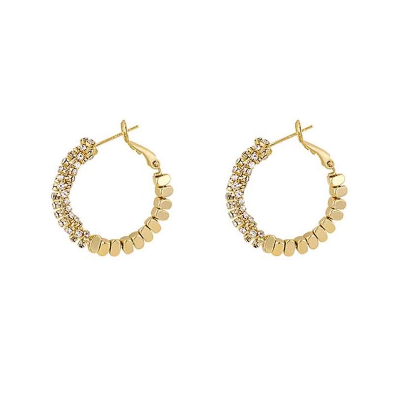 Luxury French Large Circle Plated Earrings with Niche Design