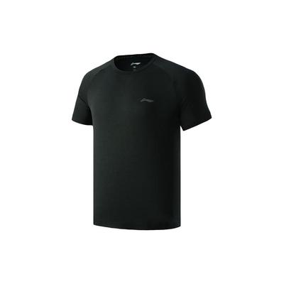 Solid Color Round Neck Pullover Short Sleeve T-Shirt Men Tops Black Mixed-Color ATSU747-2