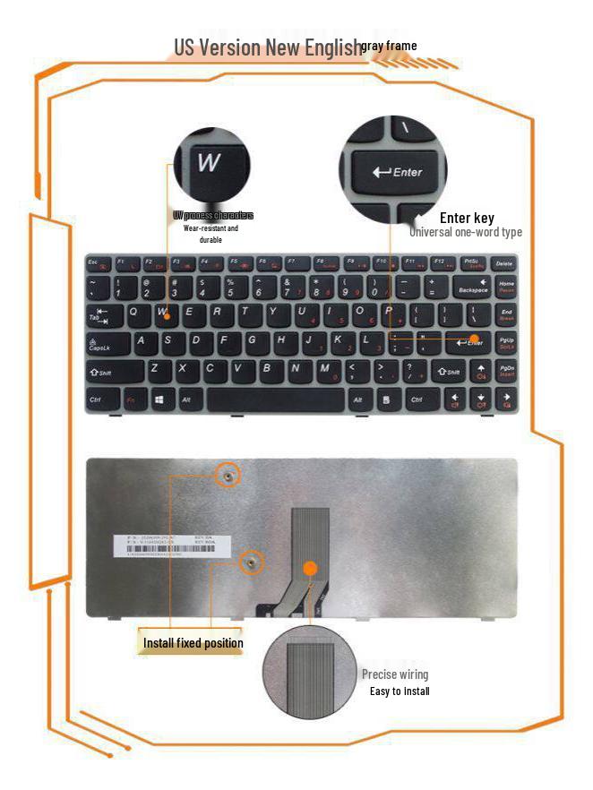 Compatible Keyboard for Lenovo Y480/Y480N/Y480M/Y480A/Y480P/Y485/Y485M/Y485P/Y485N Models