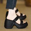 Fashion Women Chunky Platform Slippers High Heels Sandals New Trend Fad Heeled Shoes Pumps 2025 Summer Woman Casual Slides Flip-flops