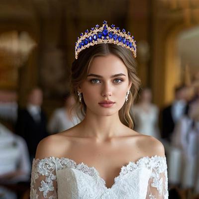 Bride's Water Diamond Crown Headwear European and American Wedding Crowns Wedding Dress Accessories Banquet Styling Updo and Headband Accessories