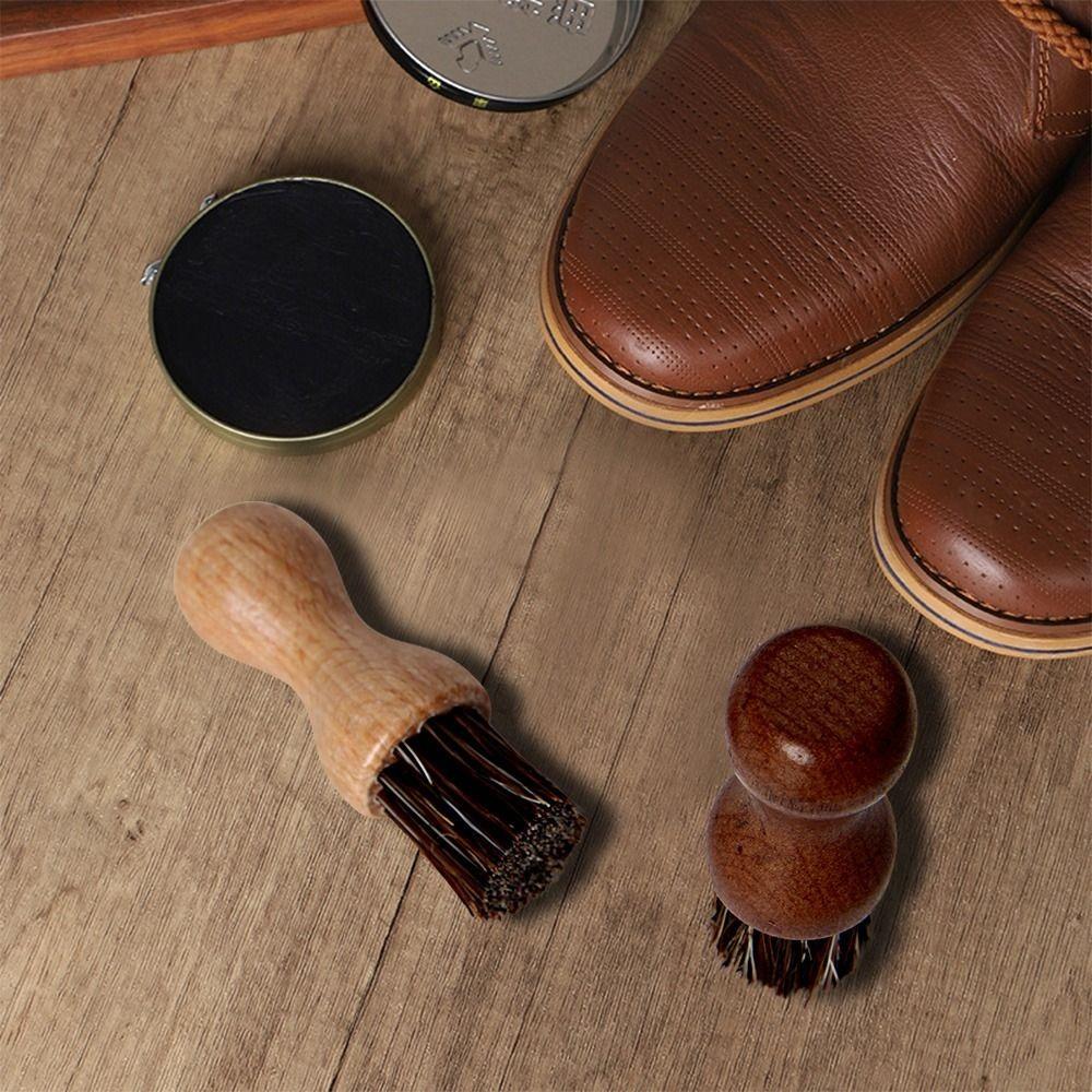 Wooden Handle Horsehair Shoe Care Brush Eco Friendly Dust Removal Kitchen Cleaning Brush Multifunction Durable Dish Brush