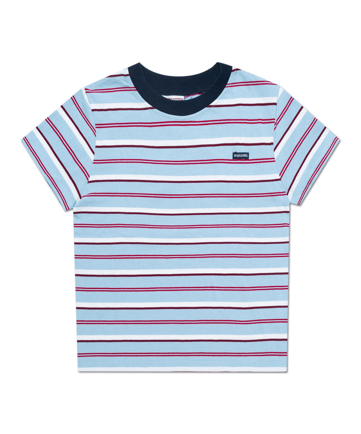 Mary James (W) Imprio Crop T-Babyblue Stripe/Free