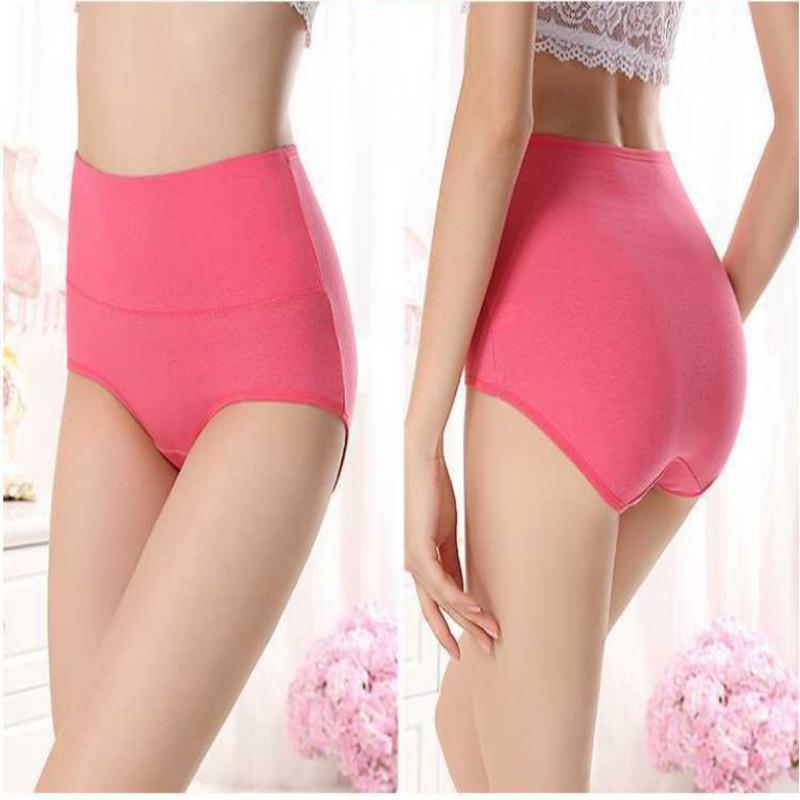 

Хлопковое женское нижнее белье с высокой талией, контролем живота и эффектом лифтинга ягодиц, больших размеров, бесшовные дышащие женские трусы XXL темно-розовый