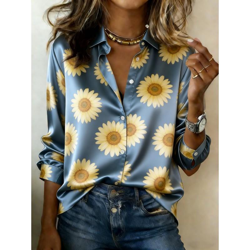 Vintage Color-Block Striped Satin Long Sleeve Shirt Women Relaxed Fit Office Casual 2026