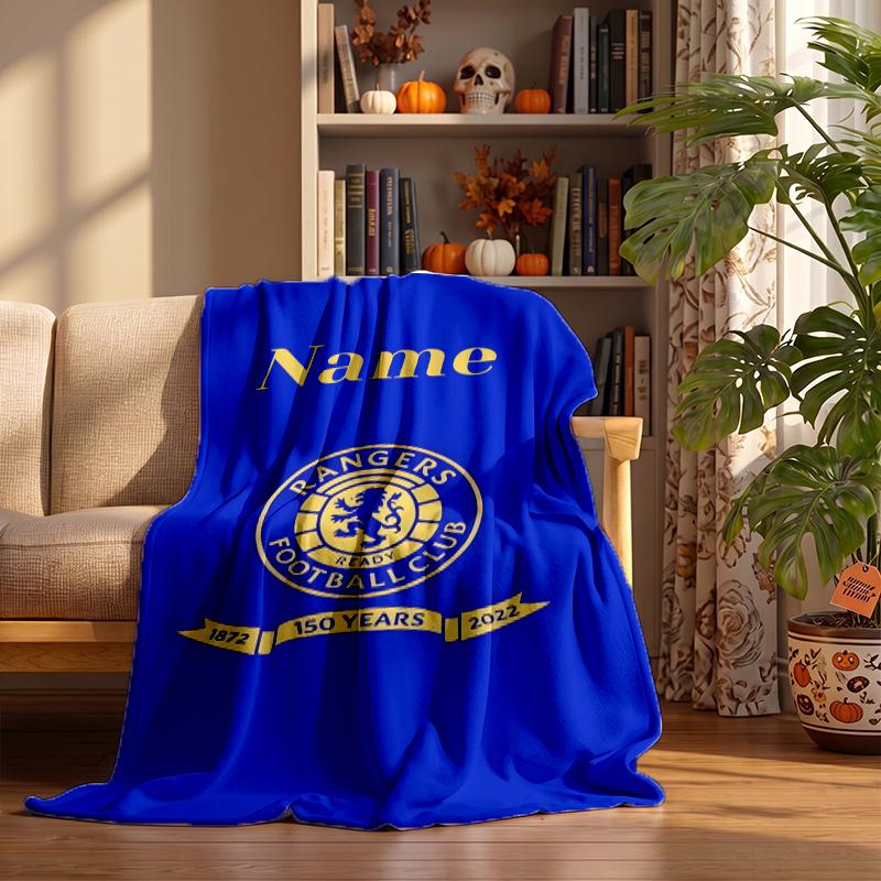 Rangers Fc Custom Flannel Blankets Soft Warm Cozy Throws for Home Decor Holiday Gifts