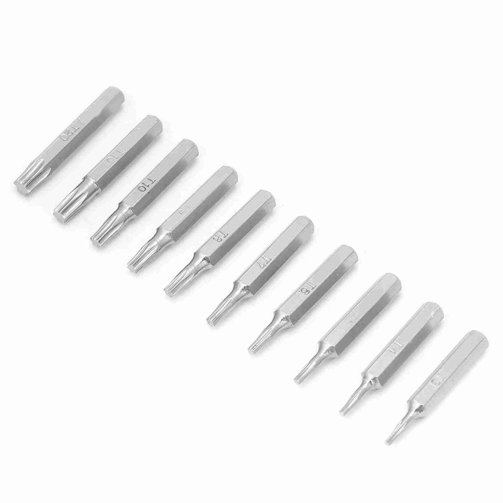 10PCS 4mm Shank Star Screwdriver Bits Set Repair Tools T3 T4 T5 T6 T7 T8 T9 T10 T15 T20