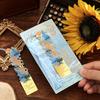 1pc Van Gogh Inspired Golden Hollow Metal Bookmark Artistic Oil Painting Design with Tassel, 8 Unique Window Shapes for Book Lovers