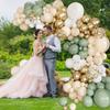 Sage Green Balloon Garland Arch Kit Olive Green White Sand Gold Confetti Balloon Wedding Bridal Shower Birthday Party Decoration