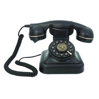 Ev için Kablolu Sabit Telefon, Siyah Retro Telefon Vintage Plastik Telefon Masaüstü Sabit Telefon Sabit Antika Telefon