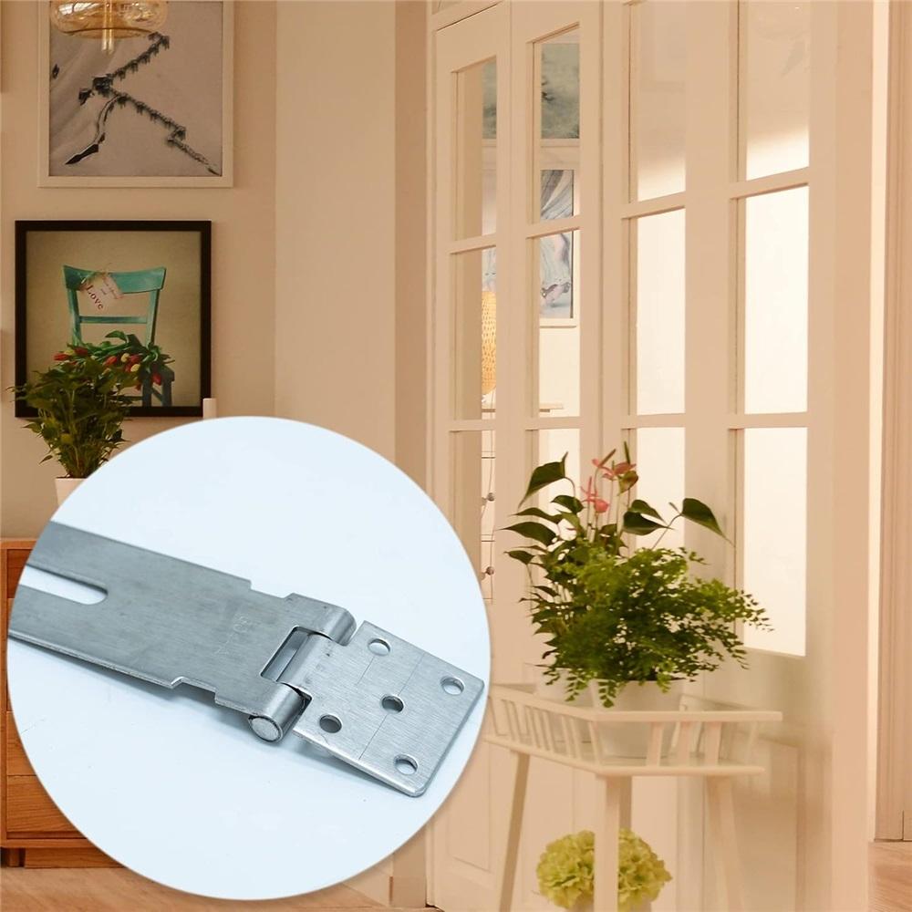 Door Padlock Hasp, 3 Inch Stainless Steel Hasp And Staple Shed Lock Latch Heavy Duty Gate Security For Window Cabinet Pet Cage Crate,Silver