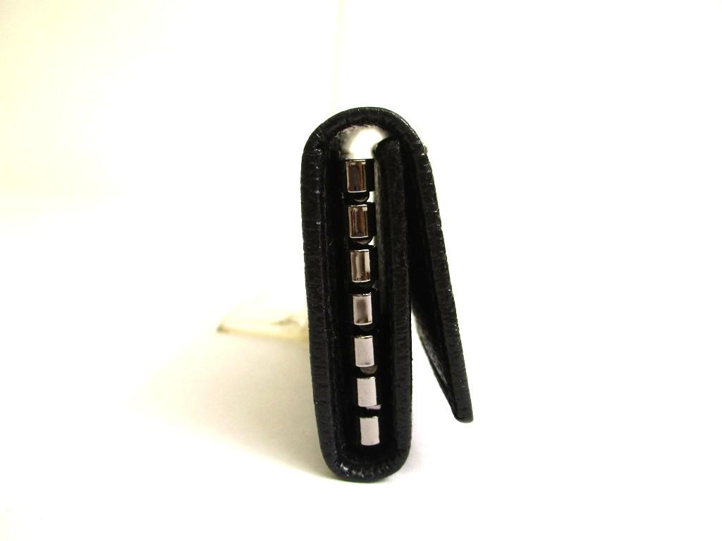 Authentic GUCCI GG Black Canvas and Leather 6 Pics Key Chain #a768 Refurbished