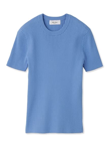 

Mira Owen Органический трикотаж в рубчик с рукавом до локтя 09WNT232001 BLU Женский синий