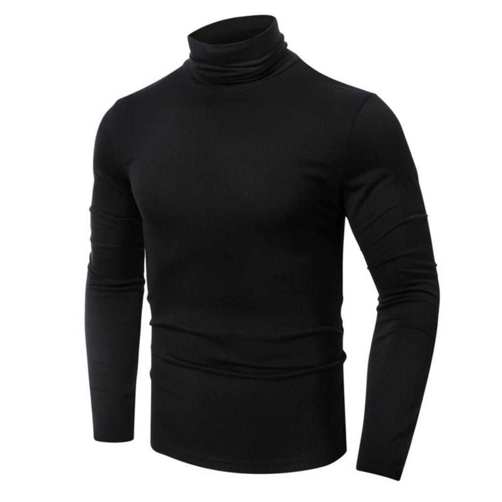 Mens Lightweight Slim Fit Turtleneck Pullover Casual Long Sleeve