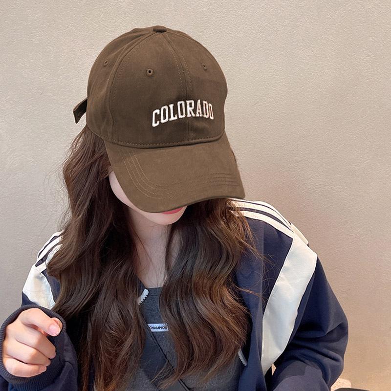 Women's & Men's Large Brim Duckbill Baseball Cap - Korean Letter 'R' Design, 2024 Spring/Autumn Fashion, Slimming and Small Face Effect.
