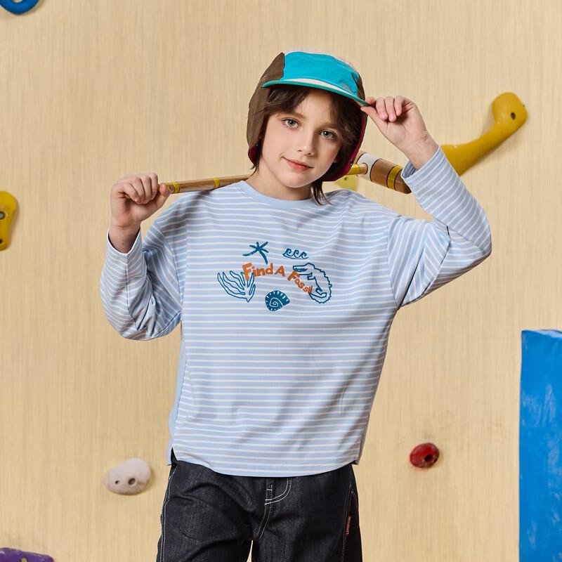 MQD Boy's Academy Style Striped Cartoon Long Sleeve T-Shirt