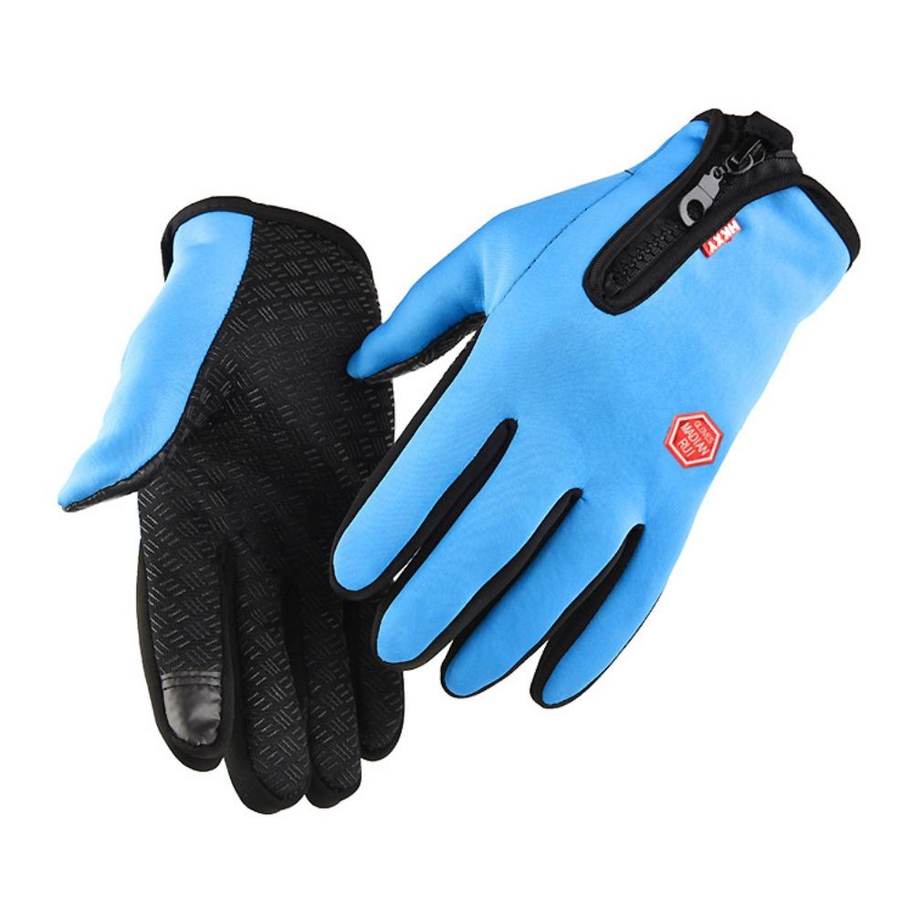 Outdoor Sports Cycling Non-slip Skiing Gloves Men and Women Touch Screen Warm Water-proof Windproof Zipper Fleece Gloves