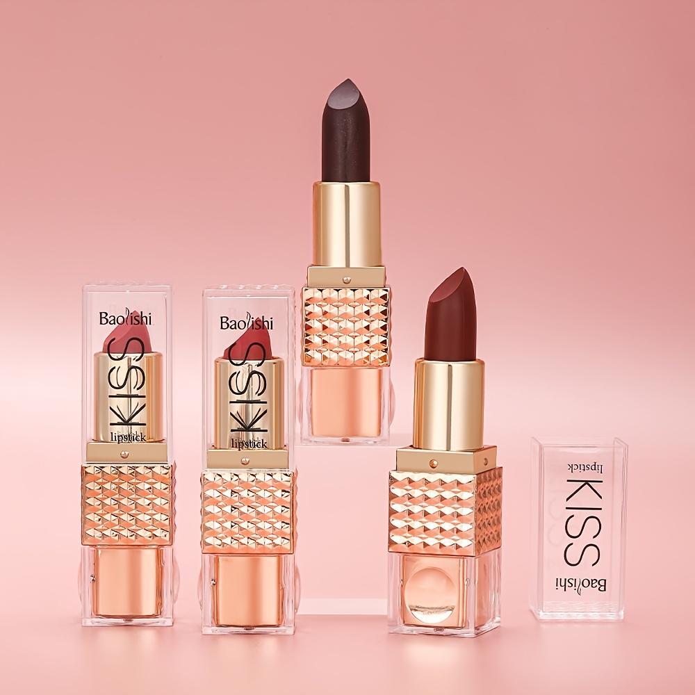 6Colors Glitter Ruj Su Geçirmez Uzun Ömürlü Elmas Sedefli Metalik Ruj Siyah Dudak Parlatıcısı Kadın Dudakları Makyaj Kozmetik