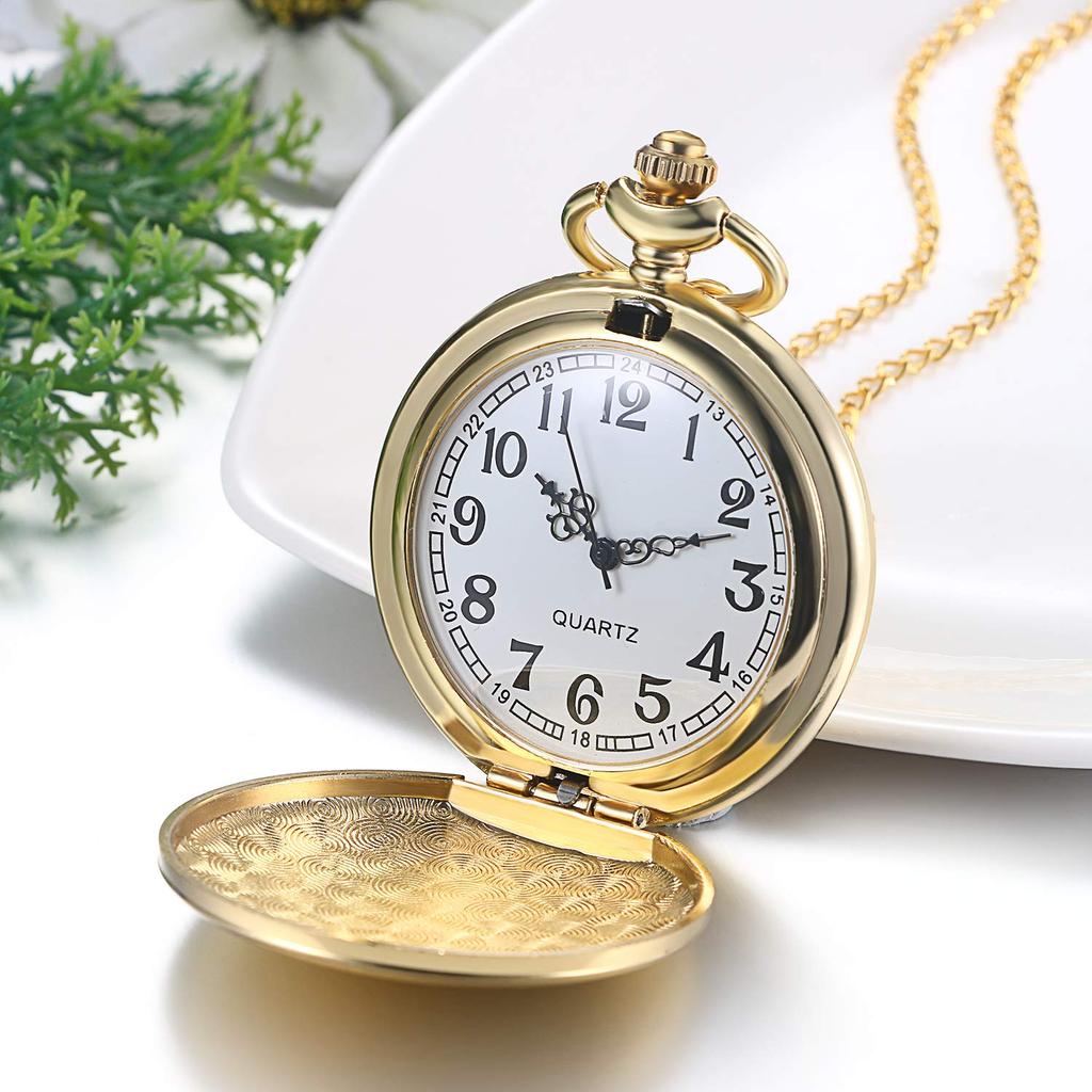 JEWELRYWE Pocket Watch Antique Analog Free Engraving Pendant Watch Pocket Watch Waterproof Antique Alloy Gold Coming of Age Ceremony Birthday