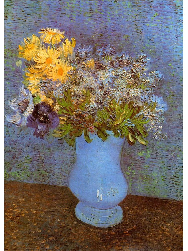 Impressionist Vincent Van Gogh Bouquet Sunflowers In Vase Poster Canvas Painting Abstract Roses Wall Art Room Home Decoration